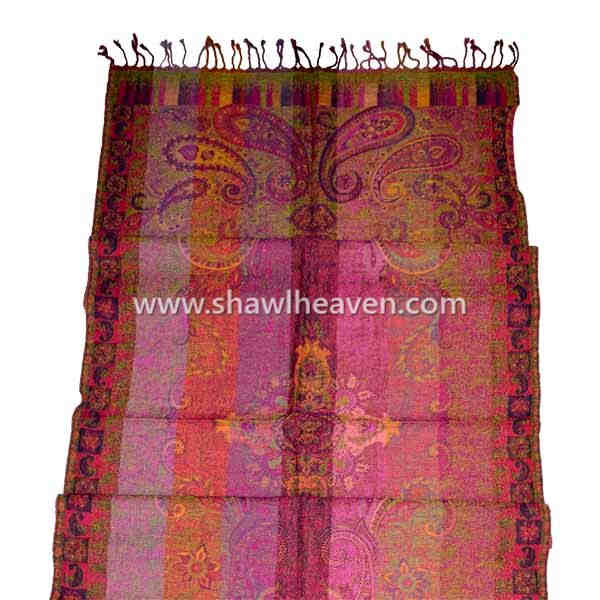 multicolored traditional indian boiled wool shawl